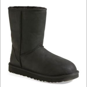 Black leather Ugg boots